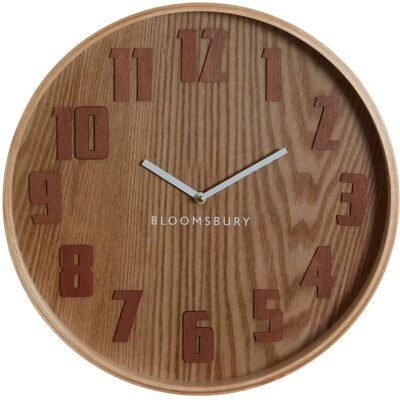 Premier Housewares Brown Grain Large Wall Clock - Wall Clock Premier Housewares Brown Grain Large Wall Clock - Wall Clock