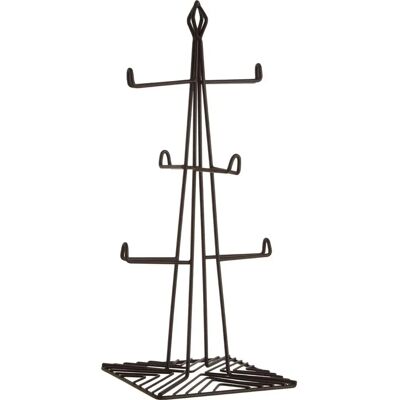 Premier Housewares Vertex Black Iron 6 Tea Cup Holder - Tea Cup Storage Rack Premier Housewares Vertex Black Iron 6 Tea Cup Holder - Tea Cup Storage Rack