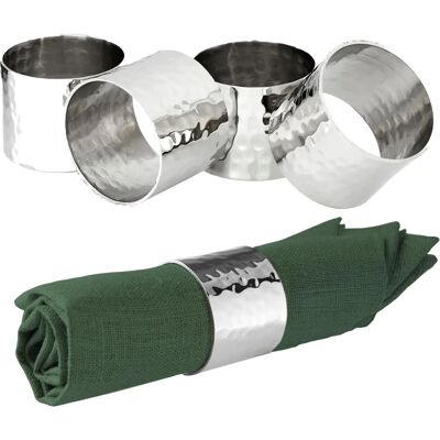 Premier Housewares Silver Napkin Rings - Set of 4 - Elegant Kitchen Accessory Premier Housewares Silver Napkin Rings - Set of 4 - Elegant Kitchen Accessory