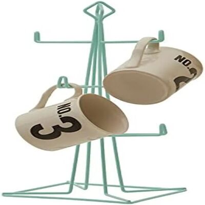 Premier Housewares Mug Tree 6 Mug / Cup Holder For Kitchen Green Chrome Finish Premier Housewares Mug Tree 6 Mug / Cup Holder For Kitchen Green Chrome Finish