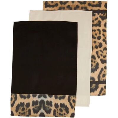 Premier Housewares Leopard Pattern Cotton Tea Towels Set - Kitchen Towels Premier Housewares Leopard Pattern Cotton Tea Towels Set - Kitchen Towels