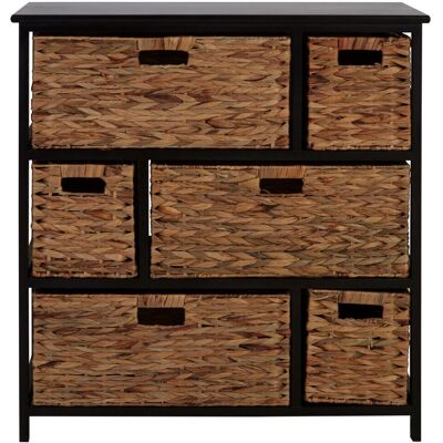 Premier Housewares Black Chest of Drawers - Bedroom Storage with Classic Handle Premier Housewares Black Chest of Drawers - Bedroom Storage with Classic Handle