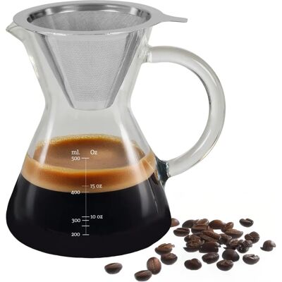 Caffettiera Premier Housewares - 400ml - Design contemporaneo, Vetro, Acciaio Caffettiera Premier Housewares - 400ml - Design contemporaneo, Vetro, Acciaio