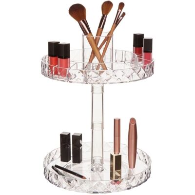 Premier Housewares Two Tier Round Cosmetic Organiser - Cosmetic Organizer Premier Housewares Two Tier Round Cosmetic Organiser - Cosmetic Organizer