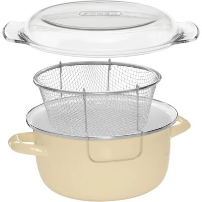 Premier Housewares Cream Deep Fryer - Deep Fryer Premier Housewares Cream Deep Fryer - Deep Fryer