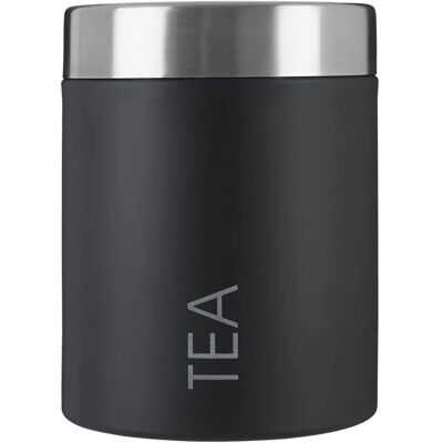 Premier Housewares Barattolo per Tè, Coperchio in Acciaio Inox Satinato, Nero Premier Housewares Barattolo per Tè, Coperchio in Acciaio Inox Satinato, Nero