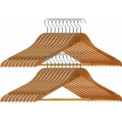 Premier Housewares Wooden Clothes Hangers - Pack of 20 Premier Housewares Wooden Clothes Hangers - Pack of 20