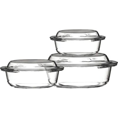 Ensemble de 3 plats à gratin en verre trempé transparent Premier Housewares - Ustensiles de cuisson Ensemble de 3 plats à gratin en verre trempé transparent Premier Housewares - Ustensiles de cuisson