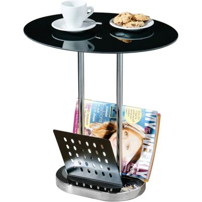 Premier Housewares Black Glass Side Table - Side Table Premier Housewares Black Glass Side Table - Side Table