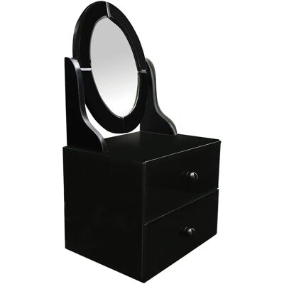 Premier Housewares Black Glass Dresser - Bedroom Furniture Premier Housewares Black Glass Dresser - Bedroom Furniture