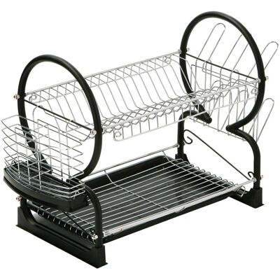 Égouttoir à vaisselle à 2 niveaux noir de Premier Housewares - Égouttoir Égouttoir à vaisselle à 2 niveaux noir de Premier Housewares - Égouttoir