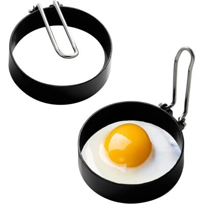 Conjunto de anéis para ovos Premier Housewares - Antiaderente - Alças dobráveis - 2 peças Conjunto de anéis para ovos Premier Housewares - Antiaderente - Alças dobráveis - 2 peças