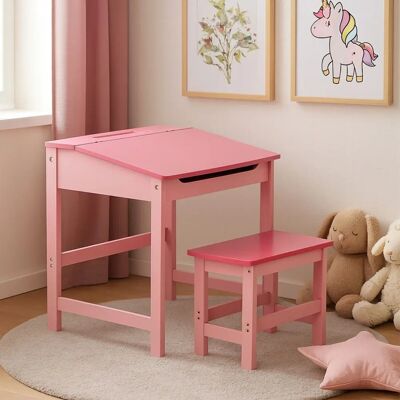 Premier Housewares Children's Pink Desk & Stool - Children’s Desk and Stool Premier Housewares Children's Pink Desk & Stool - Children’s Desk and Stool