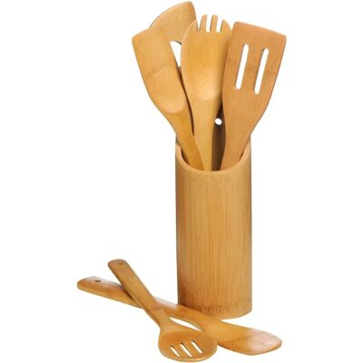 Conjunto de utensilios de cocina Premier Housewares Kyoto 6 piezas de bambú - Juego de utensilios de cocina Conjunto de utensilios de cocina Premier Housewares Kyoto 6 piezas de bambú - Juego de utensilios de cocina