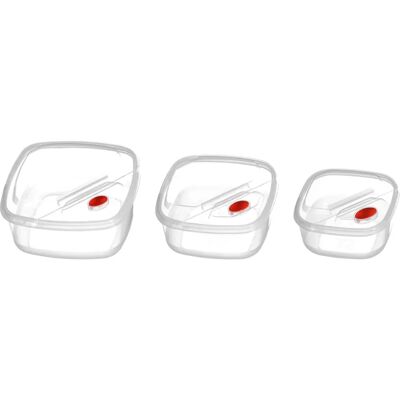 Premier Housewares Interiors Set di 3 contenitori in plastica trasparente - Conservazione Premier Housewares Interiors Set di 3 contenitori in plastica trasparente - Conservazione