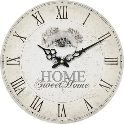 Premier Housewares Vintage Wall Clock - Vintage Wall Clock, MDF, Cream - Wall Clock Premier Housewares Vintage Wall Clock - Vintage Wall Clock, MDF, Cream - Wall Clock