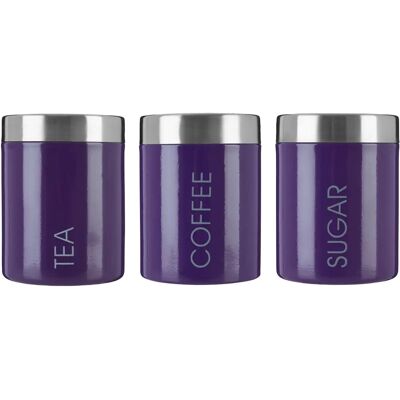 Ensemble de Bocaux Violets Premier Housewares - Thé Café Sucre Ensemble de Bocaux Violets Premier Housewares - Thé Café Sucre