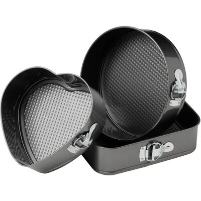 Premier Housewares Cake Tins Set - Nonstick, Heart/Round/Square - 3 pcs Premier Housewares Cake Tins Set - Nonstick, Heart/Round/Square - 3 pcs