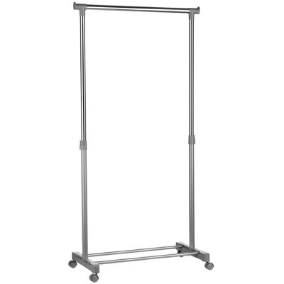 Premier Housewares Clothes Rack - Grey, Chrome Finish, Movable - Clothes Rack Premier Housewares Clothes Rack - Grey, Chrome Finish, Movable - Clothes Rack
