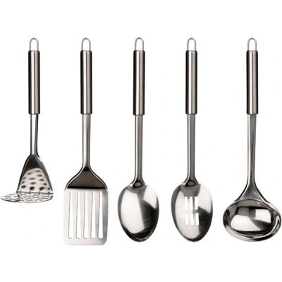 Set d'Ustensiles en Acier Inoxydable Premier Housewares - Outils de Cuisine avec Cuillères Solide et à Fente - Publicité Set d'Ustensiles en Acier Inoxydable Premier Housewares - Outils de Cuisine avec Cuillères Solide et à Fente - Publicité
