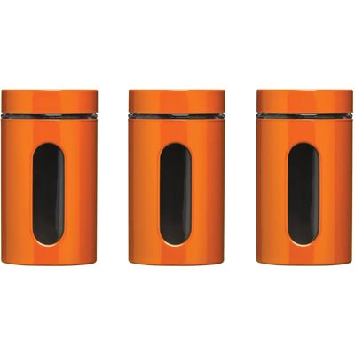 Premier Housewares Set van 3 opslagpotten - Oranje Premier Housewares Set van 3 opslagpotten - Oranje