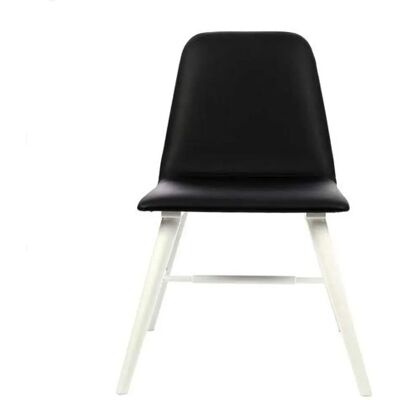 Premier Housewares Black Leather Effect Dining Chair with White Legs - Dining Chair Premier Housewares Black Leather Effect Dining Chair with White Legs - Dining Chair