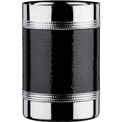 Premier Housewares Garde-bouteilles - Bande noire martelée - Acier inoxydable Premier Housewares Garde-bouteilles - Bande noire martelée - Acier inoxydable