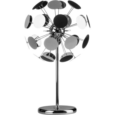 Premier Housewares Disc Table Lamp - Chrome - Modern Design Premier Housewares Disc Table Lamp - Chrome - Modern Design