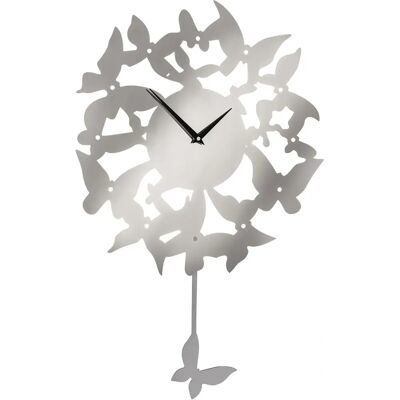 Premier Housewares Orologio da Parete in Acciaio Inox con Pendolo Farfalla - Orologio da Parete Premier Housewares Orologio da Parete in Acciaio Inox con Pendolo Farfalla - Orologio da Parete