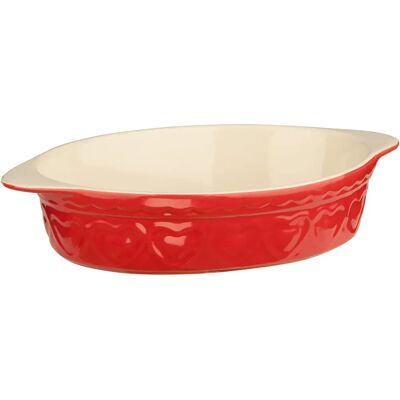 Fuente para horno roja Premier Housewares - 1400ml, Duradera, Gres Fuente para horno roja Premier Housewares - 1400ml, Duradera, Gres