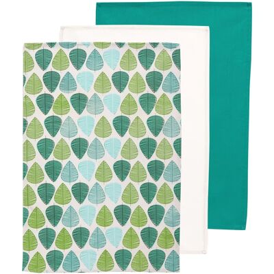 Paños de cocina Green Leaf de Premier Housewares - Juego de 3 Paños de cocina Green Leaf de Premier Housewares - Juego de 3