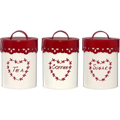 Premier Housewares Anglaise Set de pots pour thé, café et sucre Premier Housewares Anglaise Set de pots pour thé, café et sucre