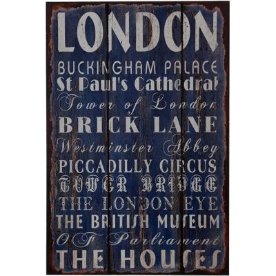 Premier Housewares London Wall Plaque - Distressed Design - 25x38cm - Wall Plaque Premier Housewares London Wall Plaque - Distressed Design - 25x38cm - Wall Plaque