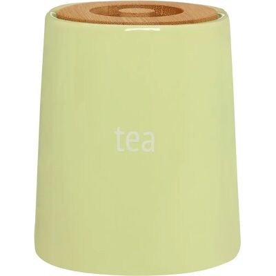 Tarro de té de cerámica verde de Premier Housewares - Tea Canister Tarro de té de cerámica verde de Premier Housewares - Tea Canister
