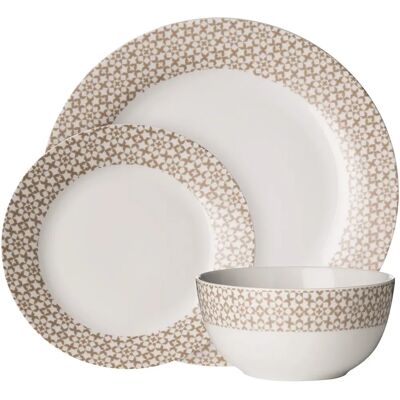 Premier Housewares Casablanca Juego de Cena Natural de 12 Piezas - Juego de Cena Premier Housewares Casablanca Juego de Cena Natural de 12 Piezas - Juego de Cena