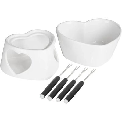 Premier Housewares Duradero Set de Fondue de Queso en Forma de Corazón - Set de Fondue Premier Housewares Duradero Set de Fondue de Queso en Forma de Corazón - Set de Fondue