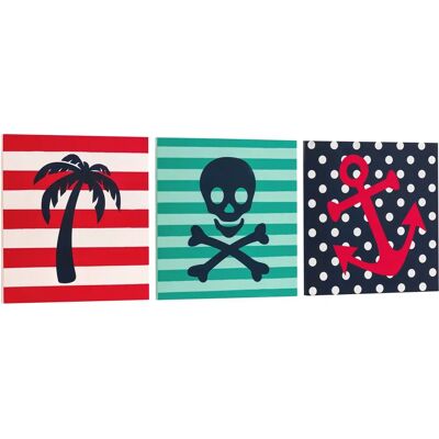 Premier Housewares - Pirate - MDF - Set of 3 - Wall Plaque Premier Housewares - Pirate - MDF - Set of 3 - Wall Plaque
