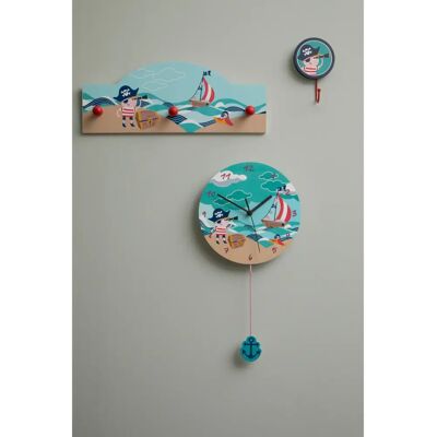 Premier Housewares - Pirate - MDF - Multi-coloured - Wall Clock Premier Housewares - Pirate - MDF - Multi-coloured - Wall Clock