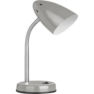 Premier Housewares Grey Table Lamp - Work Desk, Conical Head, Long Lasting Iron Premier Housewares Grey Table Lamp - Work Desk, Conical Head, Long Lasting Iron