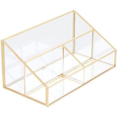 Premier Housewares Clear Glass Makeup Organiser - Makeup Organizer Premier Housewares Clear Glass Makeup Organiser - Makeup Organizer