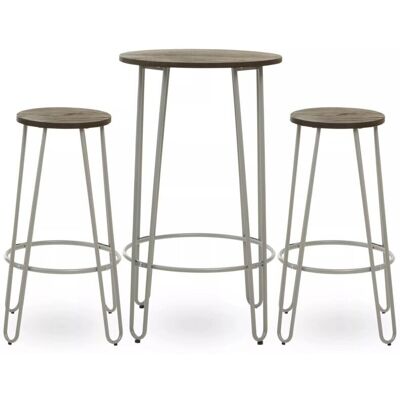 Premier Housewares Set of 3 Grey Frame Bar Stool Set - Bar Stool Set Premier Housewares Set of 3 Grey Frame Bar Stool Set - Bar Stool Set