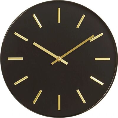 Premier Housewares Schwarz und Gold Wanduhr - Stilvolle Uhr Für Wohnzimmer Und Küche Premier Housewares Schwarz und Gold Wanduhr - Stilvolle Uhr Für Wohnzimmer Und Küche