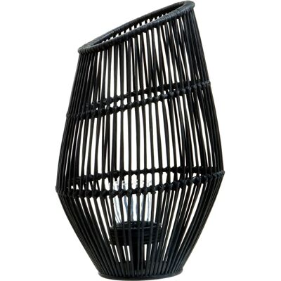 Premier Housewares Elegant Large Black Rattan Lantern - Lantern Premier Housewares Elegant Large Black Rattan Lantern - Lantern