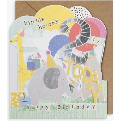 Paperlink Hopscotch 2nd Birthday ZigZag Birthday Card - Greeting Card Paperlink Hopscotch 2nd Birthday ZigZag Birthday Card - Greeting Card