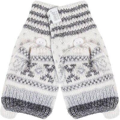 Heat Holders Damen Fairisle Thermo-Handschuhe - Creme - Einheitsgröße Heat Holders Damen Fairisle Thermo-Handschuhe - Creme - Einheitsgröße