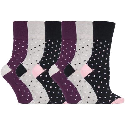 Gentle Grip Womens - 6 Pairs Ladies Non Elastic Socks - Gg133 - Purple Cotton - Size Uk 4-8 Gentle Grip Womens - 6 Pairs Ladies Non Elastic Socks - Gg133 - Purple Cotton - Size Uk 4-8