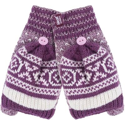 Heat Holders Damen Warme Fairisle Muster Thermo Fingerlose Handschuhe - Rose Heat Holders Damen Warme Fairisle Muster Thermo Fingerlose Handschuhe - Rose