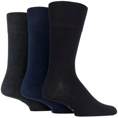 Gentle Grip Men's Bigfoot Cotton Socks - Black/Navy/Grey Gentle Grip Men's Bigfoot Cotton Socks - Black/Navy/Grey