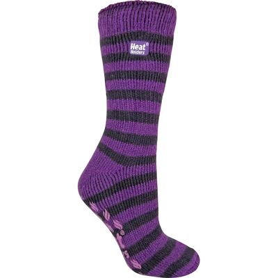 Heat Holders Dames Thermo Fleece gevoerde pantoffel sokken - Paars - Binnen Heat Holders Dames Thermo Fleece gevoerde pantoffel sokken - Paars - Binnen