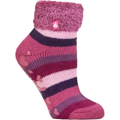 Heat Holders Dames Thermische Antislip Enkelpantoffels - Roze/Blauw - Maat 4-6.5 Heat Holders Dames Thermische Antislip Enkelpantoffels - Roze/Blauw - Maat 4-6.5